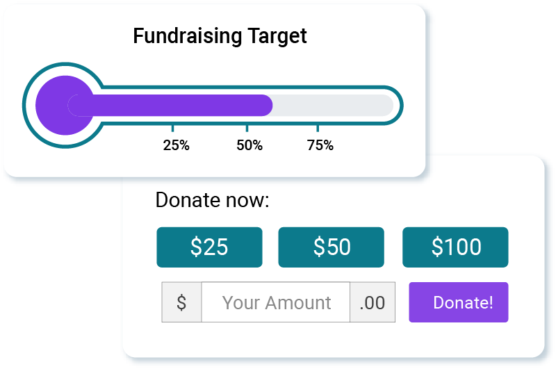 Image is featuring Auctria's features for: Easy Donations Fund Your Mission